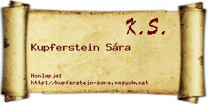 Kupferstein Sára névjegykártya